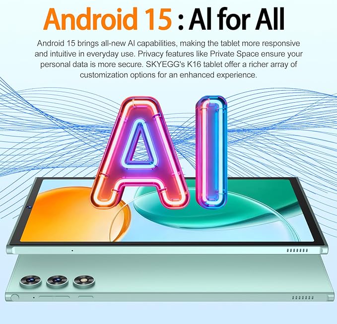 2025 Android 15 Tablet 10.1 Inch Tablets, 30GB RAM 128GB ROM 1TB Expand, 8000mAh Battery, BT5.0, 2.4/5G Wi-Fi 6, Metal Body with Keyboard & Mouse, Gemini AI, Widevine L1 HD IPS Display - Green