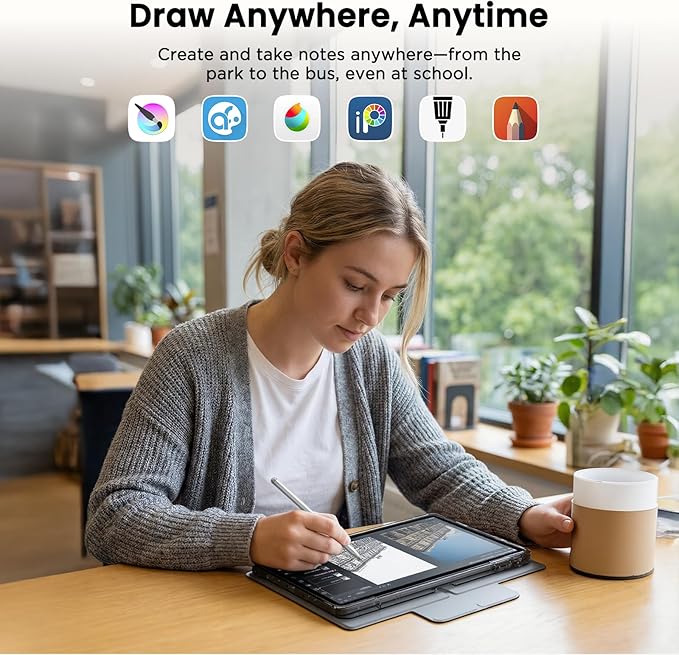 Android Tablet, Stylus & Flip Case Included, Octa-Core Processor, 12″ 2000×1200 FHD IPS Eye-Protection Display, Drawing & Note-Taking, 16GB RAM 256GB Storage, 8000mAh Battery – Gift for Students