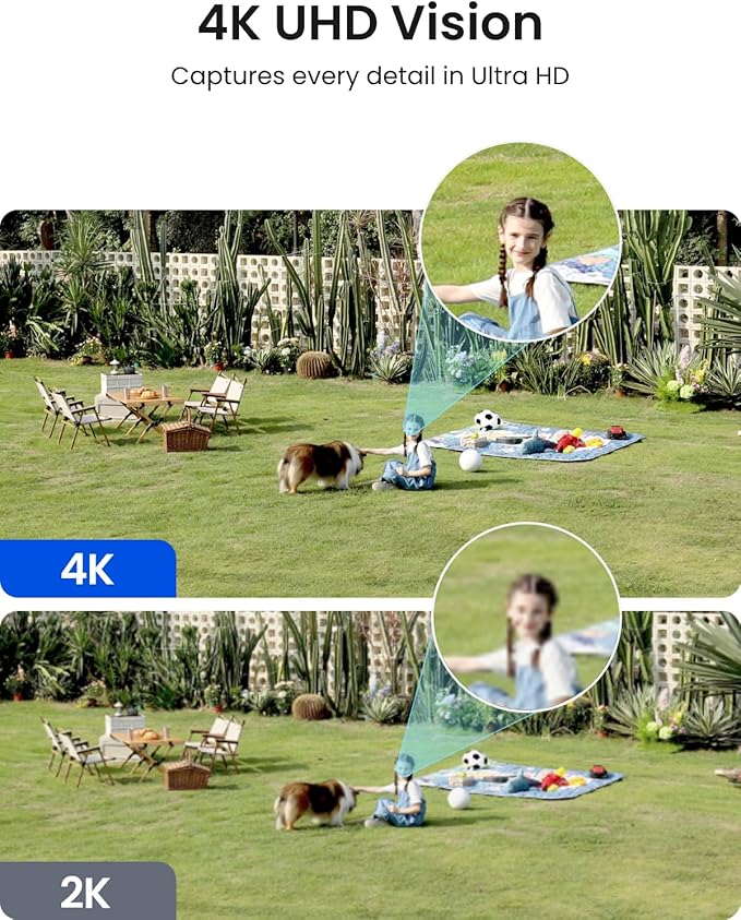 REOLINK Argus 4 Pro 4K Solar Security Cameras Wireless Outdoor, 180° Dual-Lens 8MP Camera for Home Security, ColorX Night Vision, Smart People/Vehicle/Animal Detection, No Subscription, Local Storage