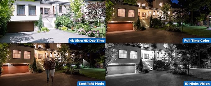 GW Security 8 Channel 4K NVR 5MP POE Audio & Video Security Camera System - Four 5MP 1920P AI Human & Vehicle Detection Weatherproof Bullet Cameras, Built in Microphone, Quick QR Code Easy Setup