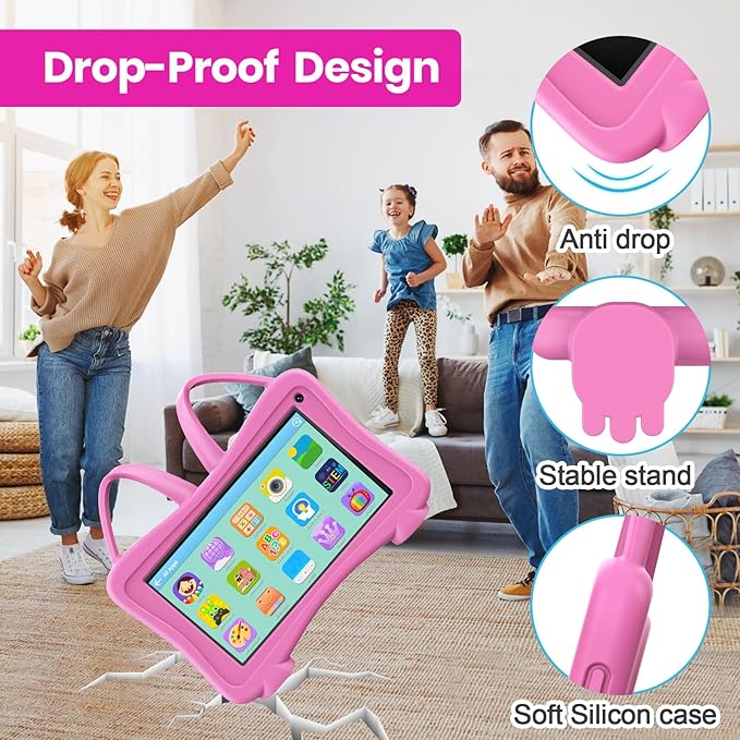 Kids Tablet 7 Toddlers Learning Tablet with WiFi, YouTube, Dual Camera, Touch Screen, Parental Control, Child Tablets for Boys Girls