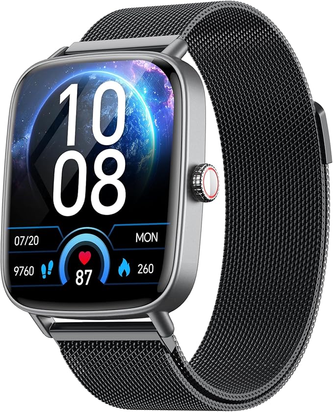 Smart Watch for Women, 1.85" HD Smartwatch Compatible iPhone/Samsung/Android (Answer/Make Calls), 100+ Sport Modes Fitness Tracker with Heart Rate/Sleep/SpO2 Monitor, IP68 Waterproof, Metal Band