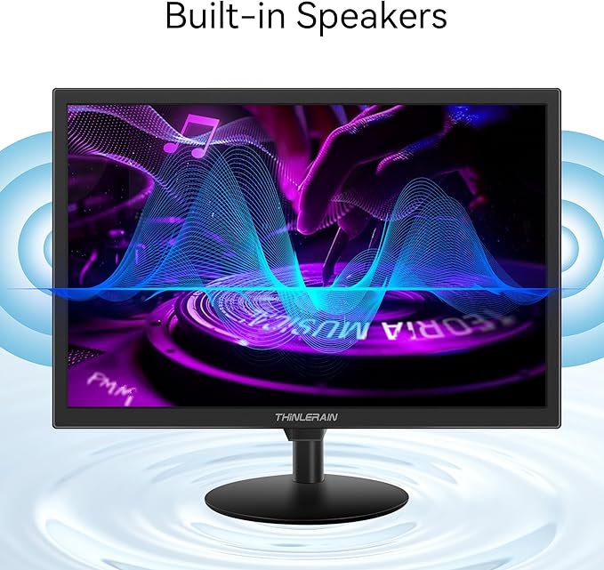 19 inch Computer Monitor 1440x900 PC Monitor with HDMI VGA AV BNC USB Ports, 60Hz, 5Ms, VESA, Display Build-in Speakers for Office Home