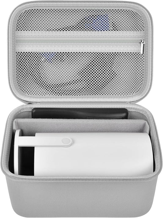 Mini Projector Case Compatible with Magcubic HY300 Pro+ / HY300PRO for ENUOSUMA for Alwtniet Portable Projector 4K 1080P Support, Storage Holder Organizer for Accessories -Light Gray (Bag Only)