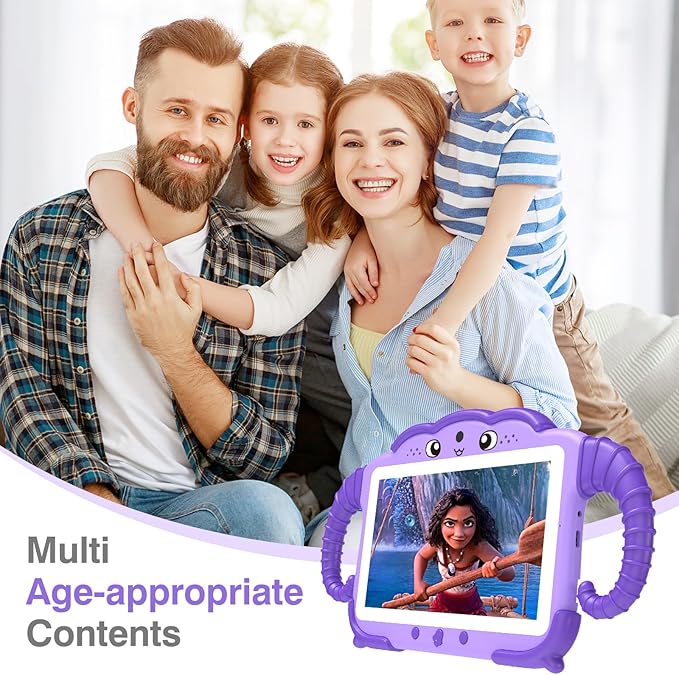 Kids Tablet 7IN Tablet for Kids 3-7 Toddler Tablet, Tablet for Toddler Learning Tablet Kids 32GB with Educational Games, GMS, Parent Controls, WIFI Kids Learning Tablet Toddler Boy Girl (Purple)