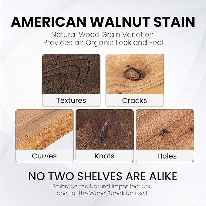 72 Inch Floating Shelves for Wall, Rustic Elm Wood Floating Shelves for Home Décor, Wall-Mounted Display Shelves with Heavy-Duty Bracket, Long Floating Shelf for Kitchen, Living Room, Walnut Finish
