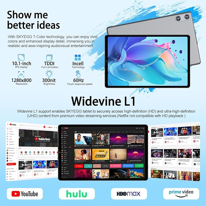 2025 Android 15 Tablet with Keyboard, 10.1 Inch Tablets FHD Display 30GB RAM 64GB ROM 1TB Expand, Octa-Core 2.0GHz, Widevine L1, 6000mAh Battery, 5G WiFi & GPS, Gemini AI, 2-in-1 Tableta PC - Gray