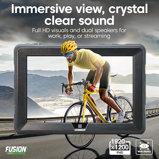 Fusion5 Built in USA 10.1” Windows 11 Professional Rugged Tablet PC - 12GB RAM, 512GB SSD, Intel 13th Gen, Full HD Windows Tablet Computer, HDMI, USB C - 2 Year Full Warranty with Accidental Damage