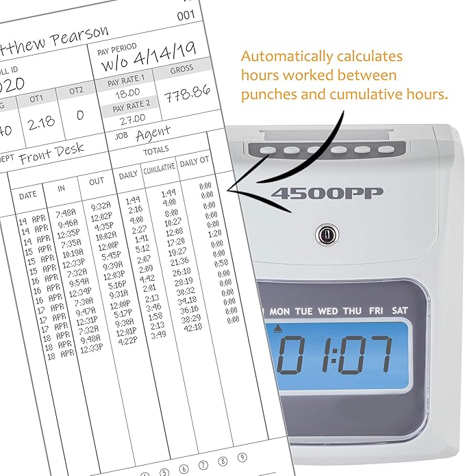 Nile Products - Geninue and Authentic Time Clock Replacement Ribbon (4500PPRIB) Compatible 4500PP Calculating Time Clock, Jet Black Ink Ribbon Cartridge