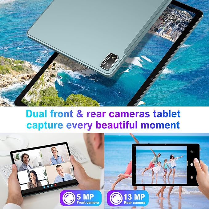 11 Inch Tablet Android 13 Tablets 16GB RAM+256GB ROM+1TB Expand Octa-Core Tablets PC with Dual SIM Card Slot, 2K 2000 x 1200 Display, 8+13MP Dual Camera, Bluetooth5.0, GPS, 5G/2.4G WiFi