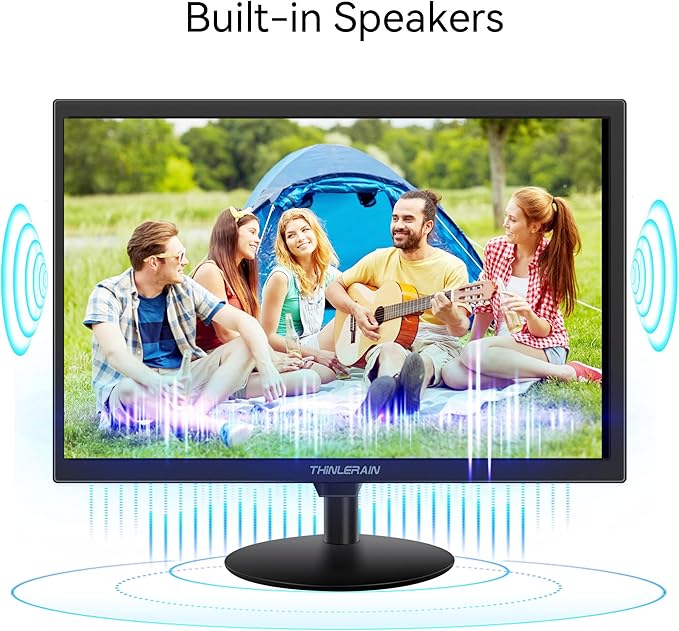 21.5 inch Computer Monitor 1920x1080 PC Monitor with HDMI VGA AV BNC USB Ports, 60Hz, 5Ms, VESA, Display Build-in Speakers for Office Home