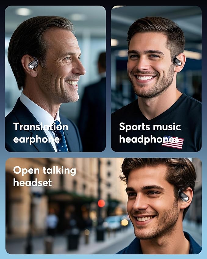 Translation Earbuds Real Time - AI 144 Language Translator Earbuds, Audifonos Traductores Inglés Español, 3-in-1 Translating Device, Translate Ear Buds for Travel Learning with Charging Cradle