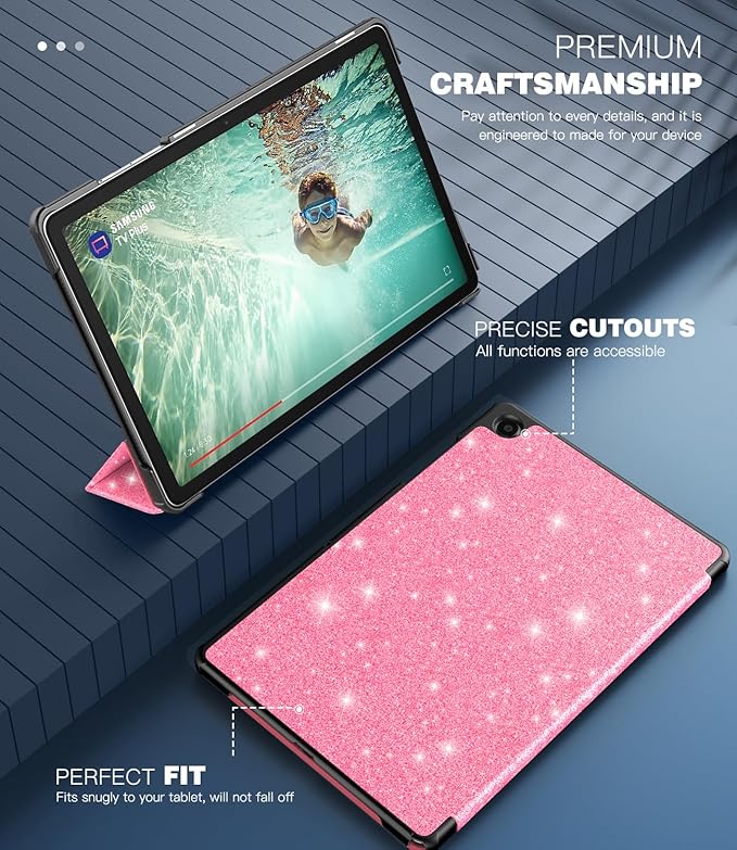 TiMOVO Case for Samsung Galaxy Tab A9+/A9 Plus 11 Inch 2023 SM-X210/X216/X218, Slim Lightweight Stand Hard Back Shell Protective Cover, Auto Wake/Sleep, Glitter Watermelon Red