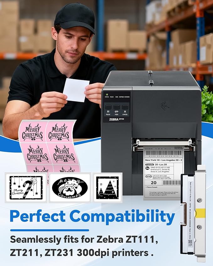 P1123335-013 Genuine Print Head for Zebra ZT111 ZT211 ZT231, New Printhead for Zebra Barcode Thermal Label Industrial Printer 300dpi OEM Replacement P112217-10