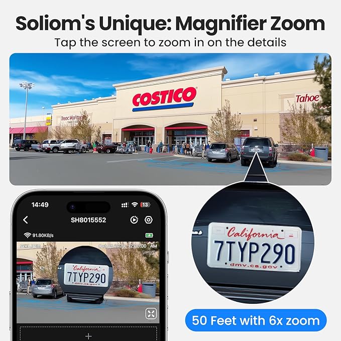 SOLIOM- True 8MP HD Security Cameras Outdoor Wireless, Add-On Camera, Solar Powered, Auto Tracking,Requires SOLIOMBASE, SOLIOMBASE Supports Up to 4 Cams