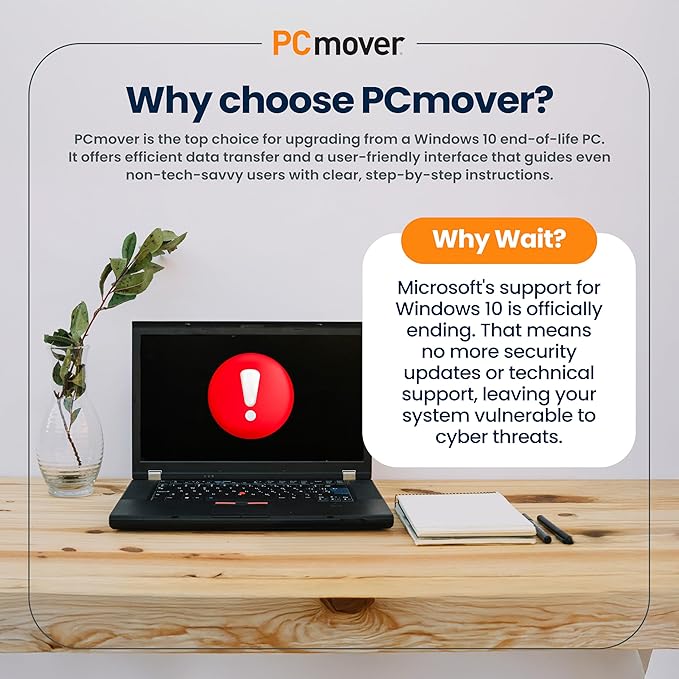 Laplink PCmover Ultimate 11 - Easy Migration of your Applications, Files and Settings from an Old PC to a New PC - Data Transfer Software - With Optional Ultra High Speed Thunderbolt Cable - 1 License