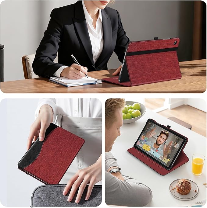 Fintie Case for Samsung Galaxy Tab A9 Plus/A9+ 5G 11 Inch 2023 Model (SM-X210/X216/X218), Multi-Angle Viewing Smart Stand Back Cover with Pocket Auto Wake/Sleep, Wine