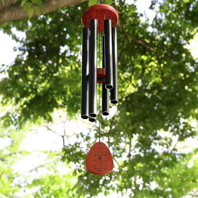 Memgift Memorial Wind Chimes for Outside – Sympathy Gift for Loss of Loved One, Outdoor Keepsake in Memory of Family, Garden Decor