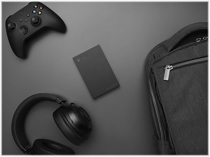 Seagate Game Drive for Xbox 2TB External Hard Drive Portable HDD - USB 3.2 Gen 1, Black with built-in green LED bar , Xbox Certified, 3 year Rescue Services (STKX2000400)