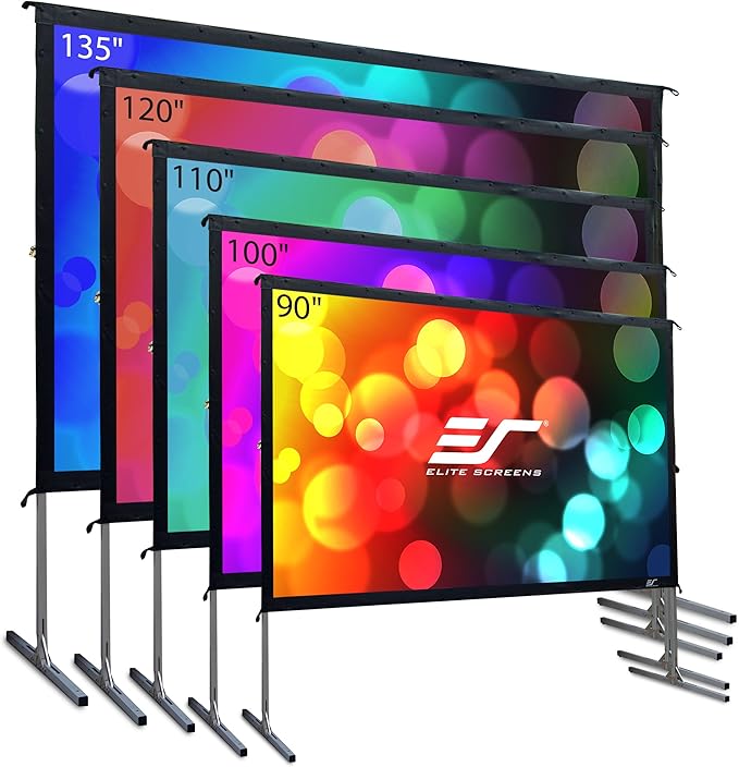 Elite Screens Yard Master 2, 135-INCH 16:9, 4K / 8K Ultra HD, Active 3D, HDR Ready Portable Foldaway Movie Home Theater Projector Screen, REAR Projection - OMS135HR2