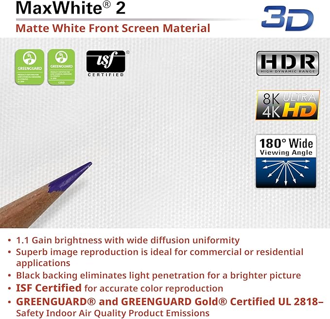 Elite Screens Manual B Series, 100-inch Diagonal 4:3, Pull Down Projection Manual Projector Screen with Auto Lock, M100V