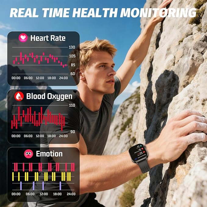GPS Smart Watch for Men, Fitness Tracker with 178+ Sports Modes, Fitness Watch with 2.06" AMOLED Touchscreen, Heart Rate/Sleep Monitor, IP68 Waterproof, Notifications for Android iOS