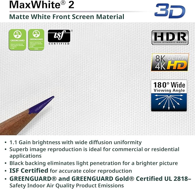 Elite Screens Manual Series, 80-INCH, 4:3 Aspect Ratio. Manual Pull Down Projector Screen with AUTO LOCK for Home Movie Theater, 8K / 4K Ultra HD 3D Ready, M80NWV, White