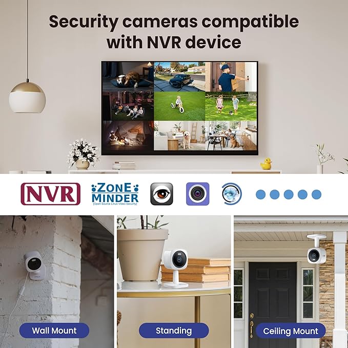 Hugolog 3K 5MP Outdoor Indoor Security Cameras for Home Security, Home Camera with Starlight Color Night Vision,Built-in Spotlight,Motion Detection,2-Way Talk,US Cloud & Local Storage,Works with Alexa