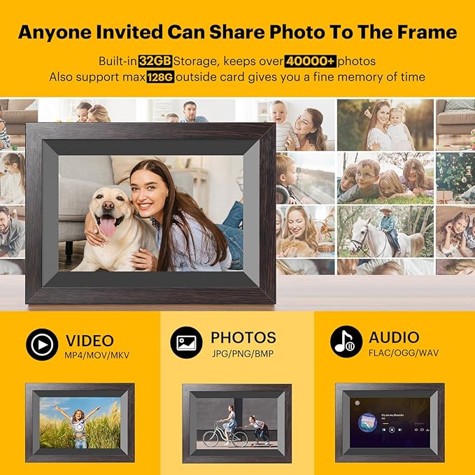 KODAK 10.1 Inch WiFi Digital Picture Frame with 32GB Storage, Electronic Smart Digital Photo Frame 1280x800 IPS Touch Screen, Auto-Rotate, Share Moments Instantly Gifts for Women Mothers Day Christmas