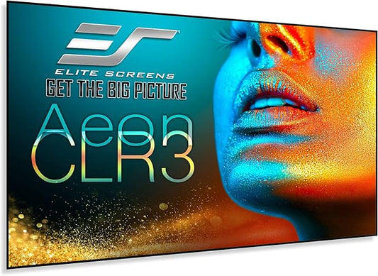 Elite Screens 103 inch UST ALR Projector Screen 16:9 4K 90% Ceiling Ambient Light Rejecting Edge Free Fixed Frame Grey Projector Screen Indoor Movie Screen Home Theater - AR103H-CLR3