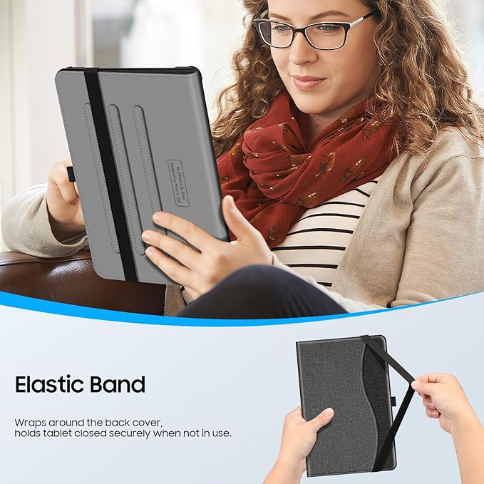 Fintie Case for Samsung Galaxy Tab A9 Plus/A9+ 5G 11 Inch 2023 Model (SM-X210/X216/X218), Multi-Angle Viewing Smart Stand Back Cover with Pocket Auto Wake/Sleep, Gray/Black