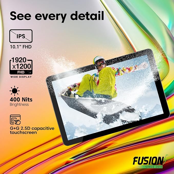 Fusion5 10.1” Windows 11 Professional Tablet PC - 16GB RAM, 512GB SSD, Intel 13th Gen, Full HD, USB C, Micro HDMI - 10 Inch Ultra Slim Windows Tablet Computer, Expandable Storage