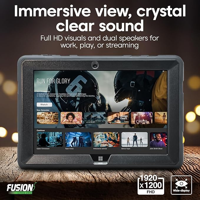 Fusion5 10.1" Windows 11 Full HD Rugged Tablet PC - Intel 13th Gen - FWIN232 PRO N5 Ultra Slim Windows Tablet Computer - 8GB RAM, 512GB SSD, 10 Inch, 5G WiFi, HD Webcam, Micro HDMI, Expandable Storage
