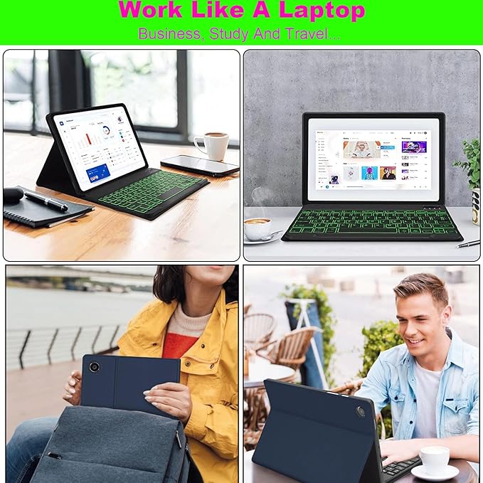 Keyboard Case for Samsung Galaxy Tab A11 Plus/ A9 Plus 11 inch (SM-X210/X216/X218) 2023, Backlite A9+ Keyboard Case with S Pen Holder for A11+(Black)