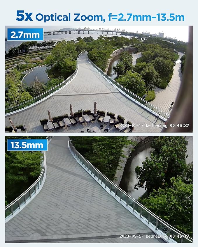 4COVR 4K PoE PTZ Security Camera System, 4X 8MP PoE IP PTZ Camera Two Way Audio, 280ｰ Pan 90ｰ Tilt 5X Optical Zoom, Smart Color Night Vision, Human Vehicle Detection, 8CH 4K NVR 2TB HDD, LY5XCP8M0804