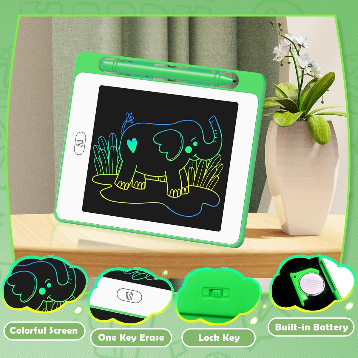 12 Pack LCD Writing Tablet for Kids, 6.5 Inch Colorful Doodle Board Drawing Tablet, Erasable Reusable Drawing Pads, Educational Learning Toys Birthday Gifts for Girls Boys Age 3 4 5 6 7 8