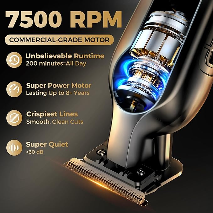 Hair Trimmer for Men, Trimmers for Barbers, Zero Gapped T Liners Clippers, T Blade Trimmer, Line Up Shape Up Edgers Clippers for Men