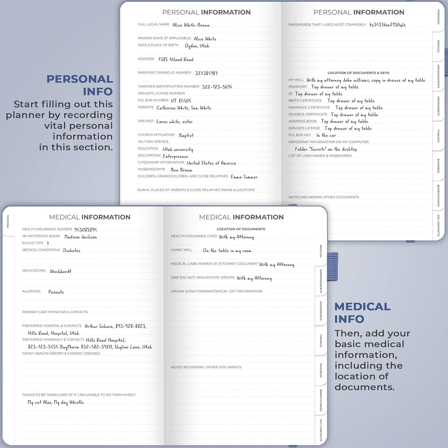 Clever Fox End of Life Planner – Final Arrangements Organizer for Beneficiary, Will Preparation, Last Wishes & Funeral Planning, A5 (Midnight Blue)