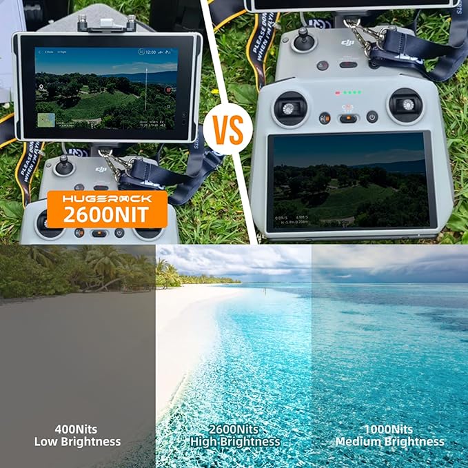 HUGEROCK X7 Rugged Tablet 7 inch, 2600nit Sunlight Readable, 8+128GB Android 13 Waterproof Tablets for Outdoor Moto Drone Camera Monitor