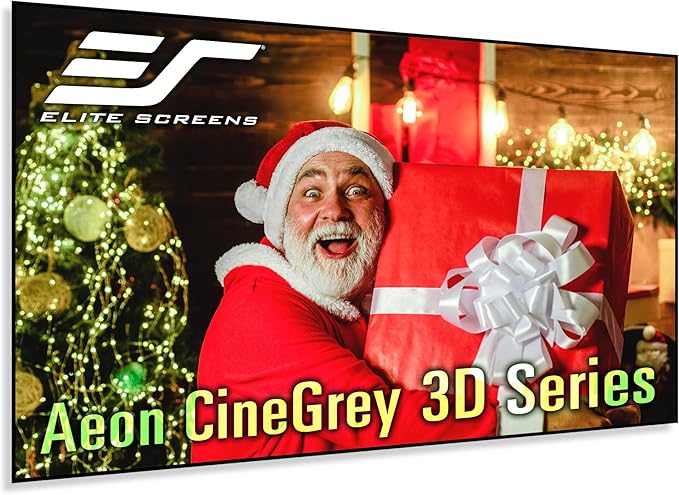 Elite Screens Aeon CineGrey 3D, 92" Fixed Frame CLR/ALR Projector Screen 16:9, Standard Throw Projection, Edge Free Ceiling & Ambient Light Rejecting, Wall-Mounted, for Movie Home Theater, AR92DHD3