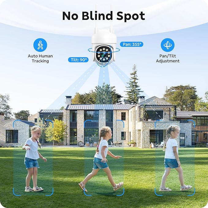 CAMCAMP 16 Channel Security Camera System Wireless Cameras for Home Security, Pan & Tilt 360° View, Auto Human Tracking, 4K NVR w/ 500GB, Two-Way Audio, 3 Night Vision, CCTV Surveillance Kit(16, CAM)