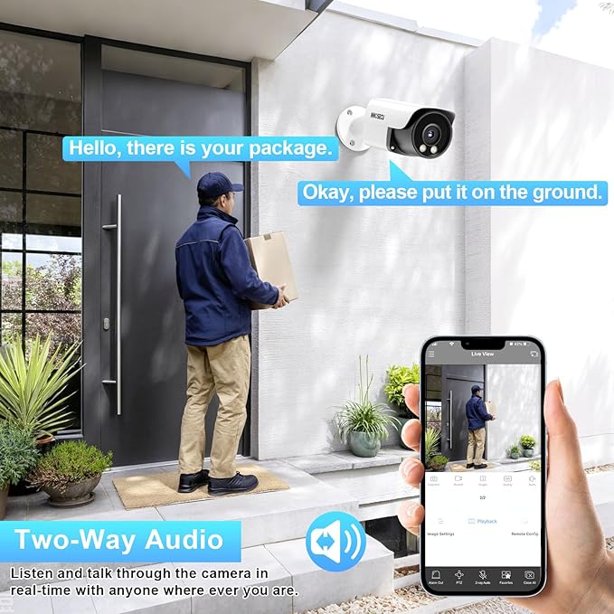 8MP Bullet IP PoE Camera, Smart Dual Light Security Camera, Color Night Vision, Waterproof Outdoor IP67, Two-Way Audio, Wide Angle 110° 2.8mm Lens, Human Vehicle Detection, INB8BD37Y