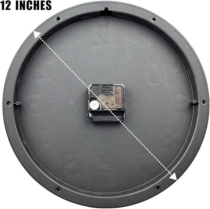 Plumeet 12'' Wall Clock, Battery Operated Wall Clocks Silent Non-Ticking Quartz, Modern Style Suitable for Bedroom Living Room Office Decor - 3D Numbers Display Easy to Read, Black