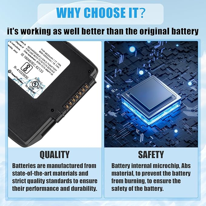 5PCS BT-000318 Replacement Battery for Zebra for Symbol TC55 TC77 TC70 TC75 TC70x TC700H TC700K TC72 TC720L TC75X 82-171249-02 BTRY-TC7X-46MA2 Barcode Scanner