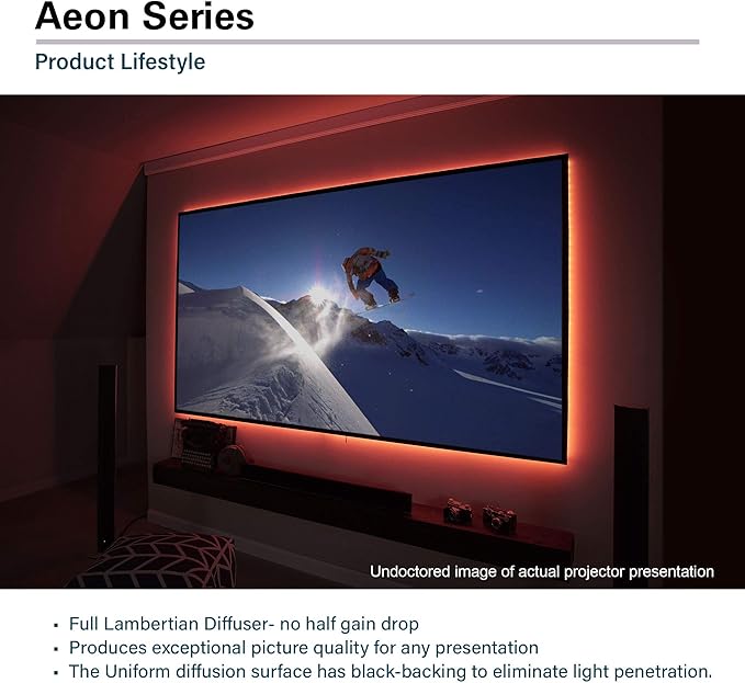 Elite Screens 100" Fixed Frame Projector Screen 16:9, Edge-Free 8K/4K UHD CineWhite, Standard, Short & UST Compatible Home Theater, AR100WH2