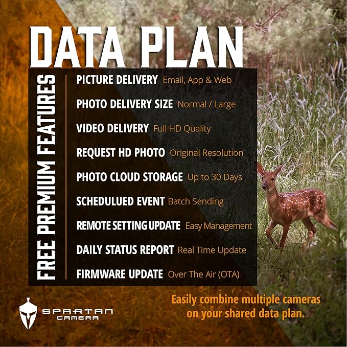 Spartan Camera GoLive2 4G LTE Trail Camera, 96°FOV Wide-Angle, Live Stream, Anti-Theft GPS, On-Demand Image & Video Capture, Real-time Updates, Built-in Lithium, Spartan Areus camo (1, Verizon)