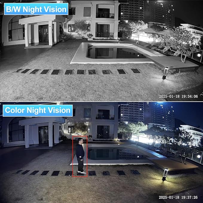 UltraHD 12MP PoE Camera, Outdoor Dome IP Camera for Home Seuciry System, Smart Dual Light Color Night Vision, Wide Angle 110 °, Wide Angel 110° 2.8mm Lens, Two Way Audio, IND12LD97K