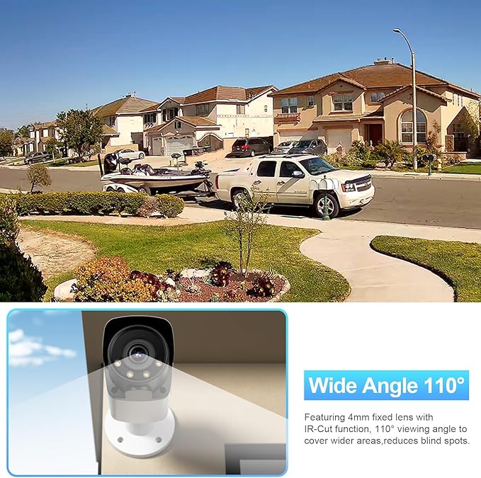 AI 8MP Bullet IP PoE Camera, 4K Security Surveillance Camera, Smart Instant Siren Alarm, Color Night Vision, Two-Way Audio, 2.8mm Lens 110°, Face Detection, Human&Vehicle Detection, INB8BD37D
