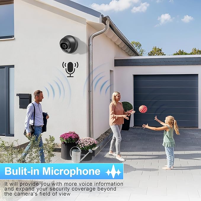8MP 4K Turret PoE Camera, Surveillance IP Security Camera, Outdoor Waterproof IP67, Built-in Mic, 2.8mm Lens Wide Angle 110°, Face Detection, Human/Vehicle Detection, IND8BR93A-B (Black)