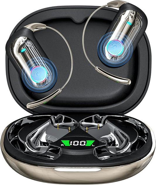AI Translation Earbuds Real-Time 168 Languages Translator Earbuds, 3-in-1 Translation Device, 50H Playtime with OWS LCD Touch Screen, Bluetooth 5.4 Translate Headphones for Travel, Business, Learning